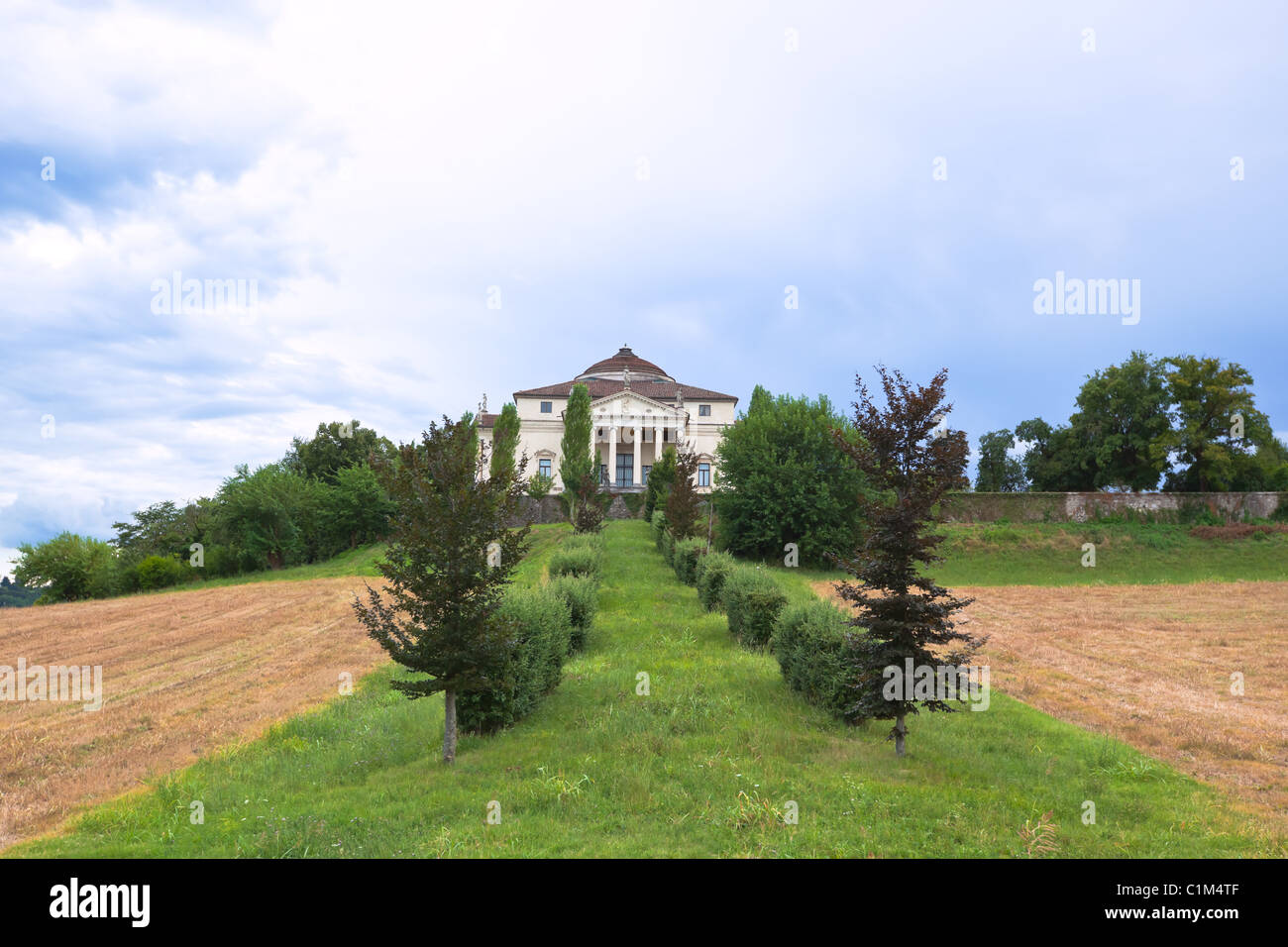 Villa la Rotonda, Vicenza, Veneto, Italia. Inquadratura orizzontale Foto Stock