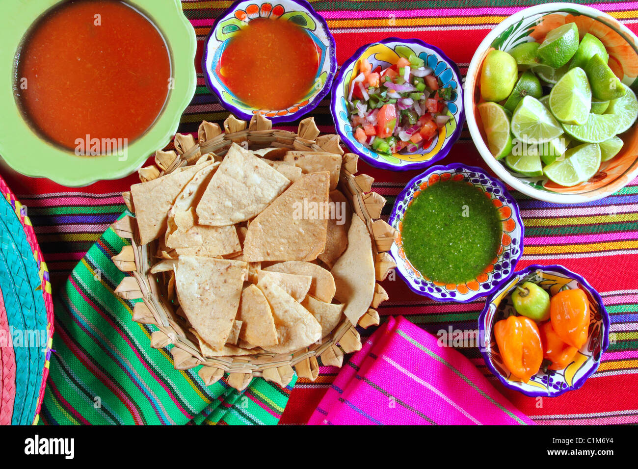 Salse messicano Pico de Gallo habanero peperoncino salsa di spezie del Messico Foto Stock