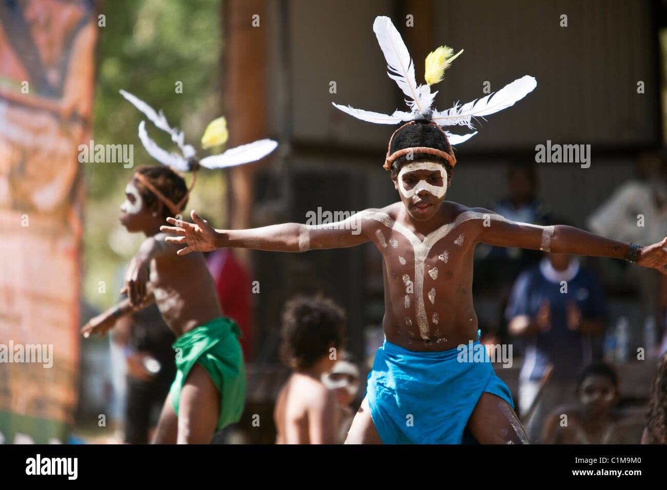 Danze Indigene corroboree. Laura Aboriginal Dance Festival, Laura, Queensland, Australia Foto Stock