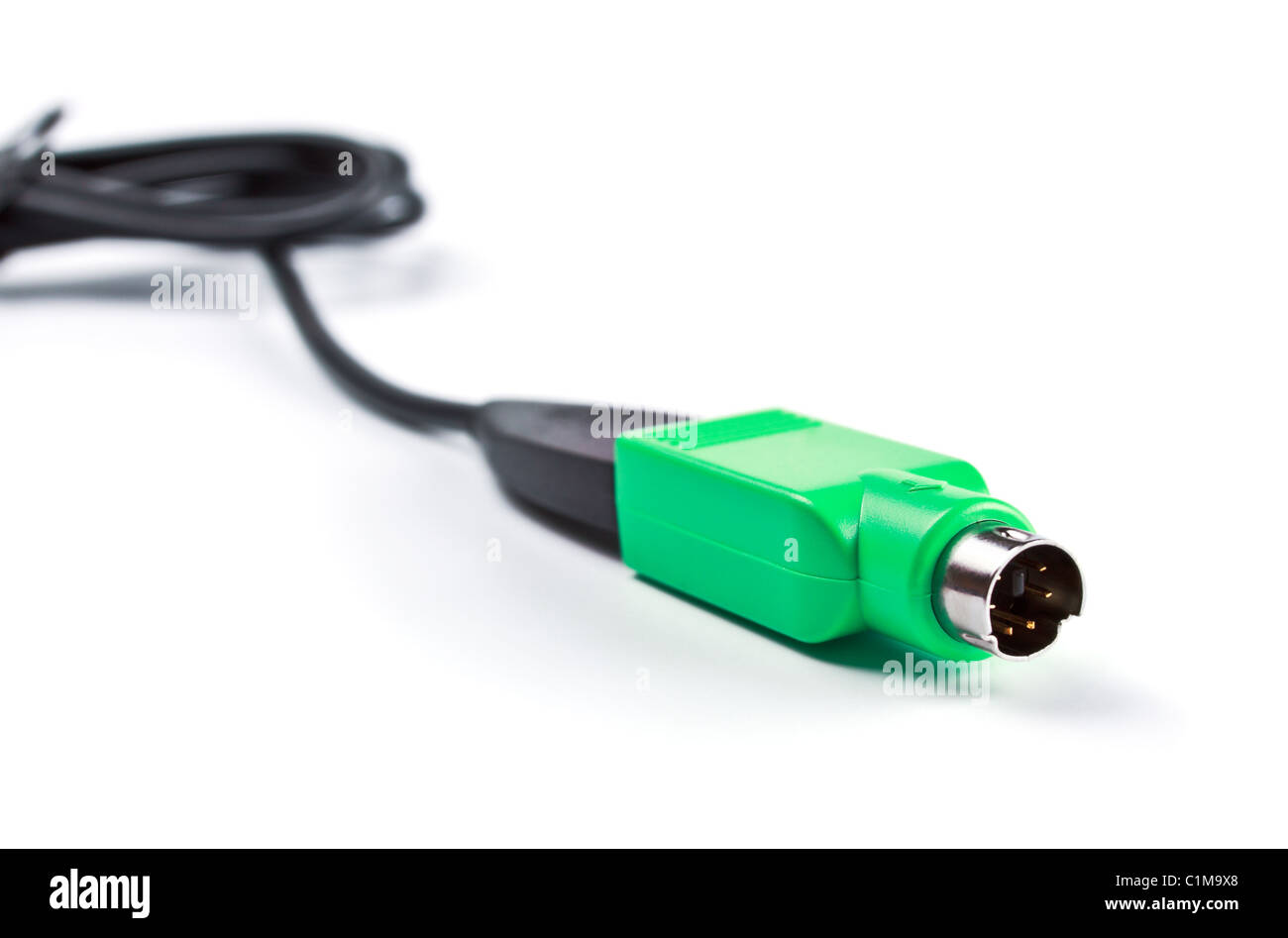 Adattatore per il mouse del computer isolato su bianco Foto Stock