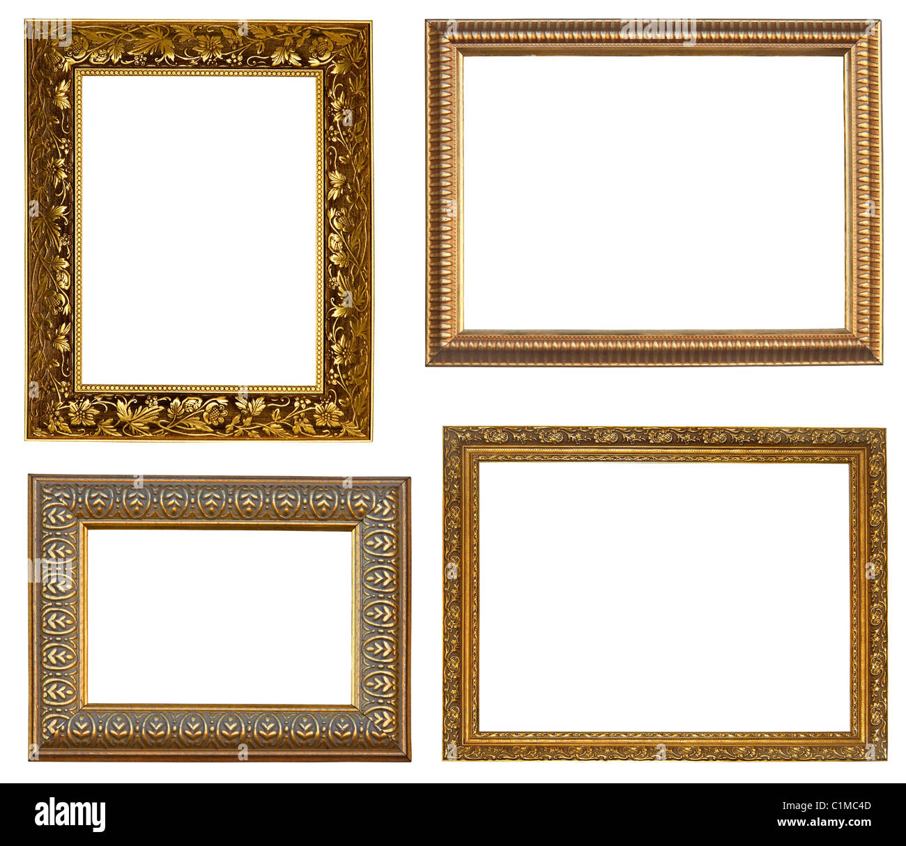 Collezione oro picture frame con un motivo decorativo Foto Stock