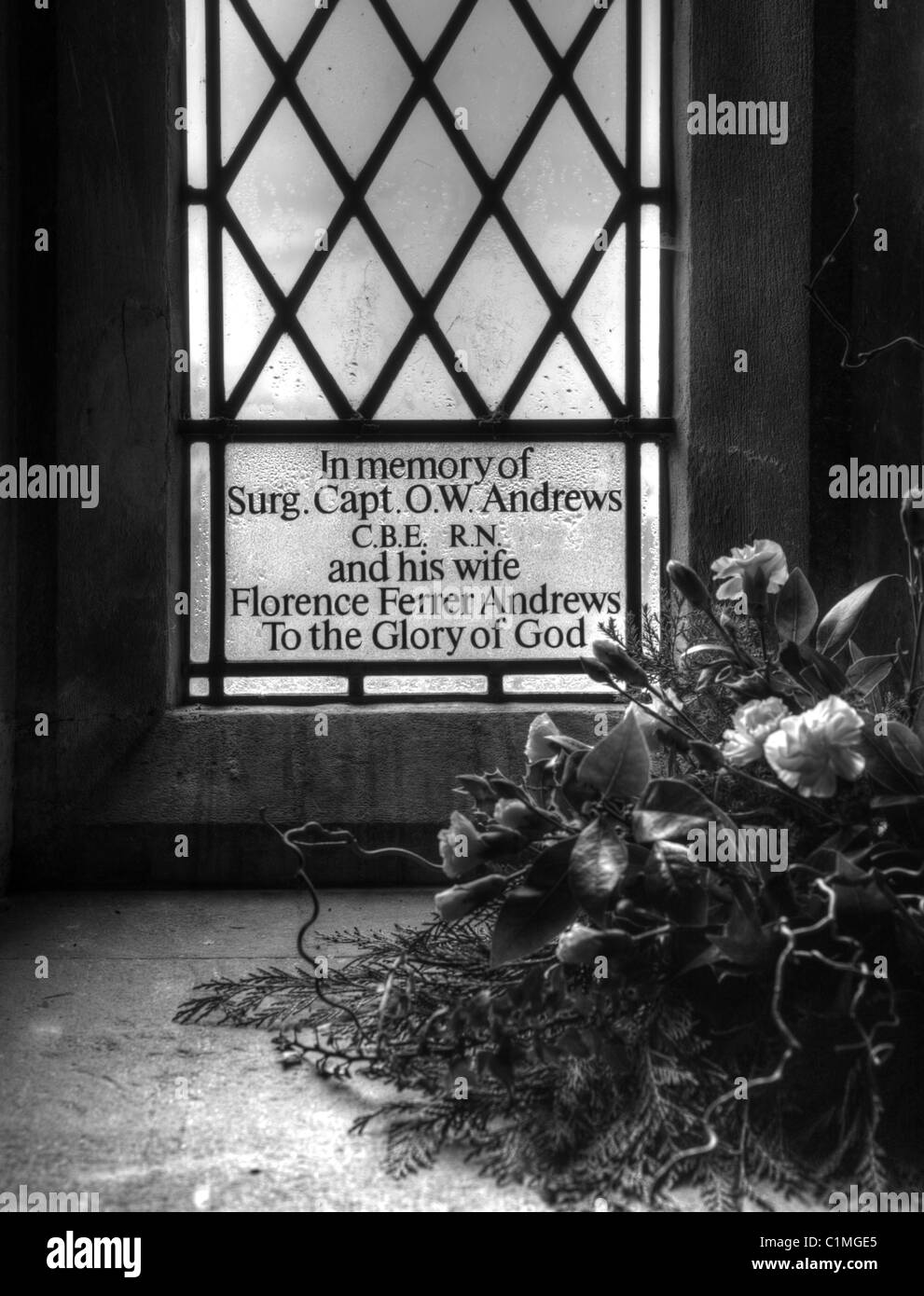 Chirurgo Capitano Andrews. St Mary la chiesa Vergine, St Briavels, Foresta di Dean, Regno Unito. Foto Stock