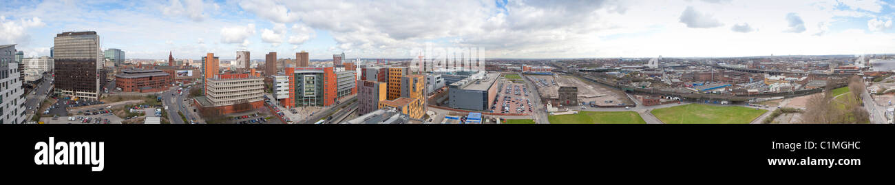 Vista dalla cima dell'Alveare edificio, la Eastside, Birmingham, West Midlands, England, Regno Unito Foto Stock