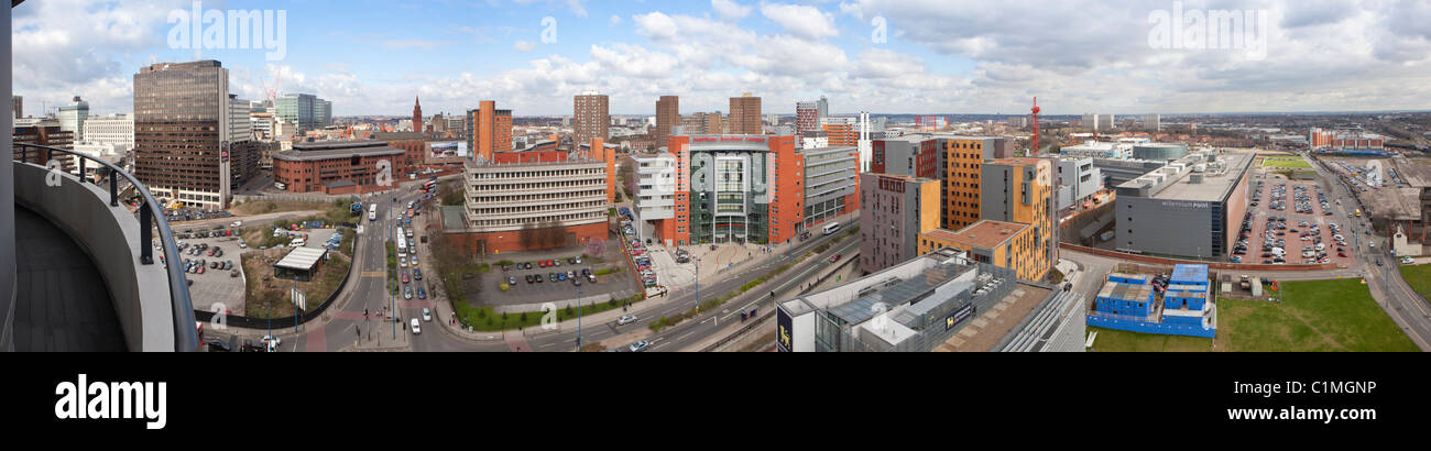 Vista dalla cima dell'Alveare edificio, la Eastside, Birmingham, West Midlands, England, Regno Unito Foto Stock