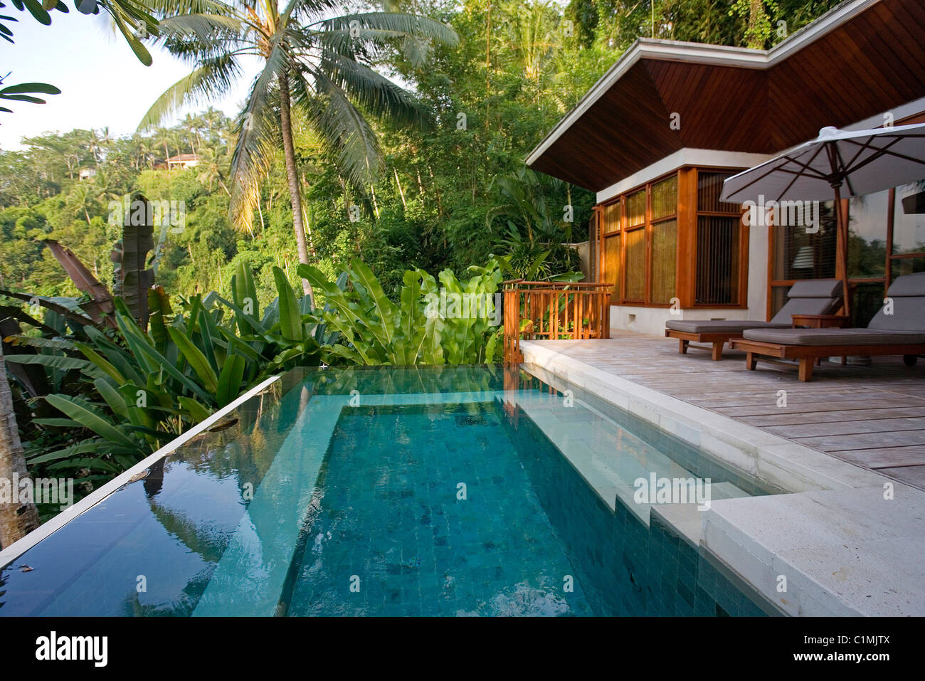 Indonesia, Bali, Hotel di lusso a quattro stagioni in Sayan nei pressi di Ubud Foto Stock