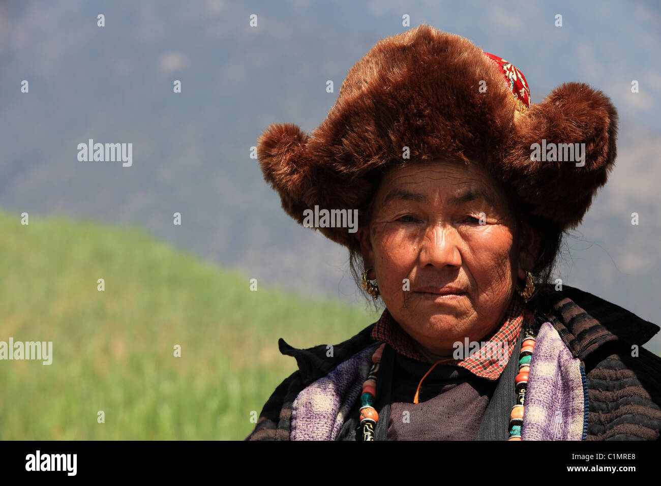 Donna nepalese in Himalaya Nepal Foto Stock