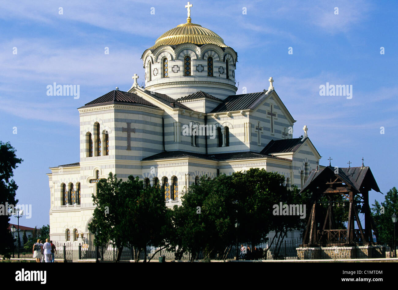 Ucraina, Crimea, Sebastopol, la città greca di Chersonèse, Volodymyr cattedrale Foto Stock