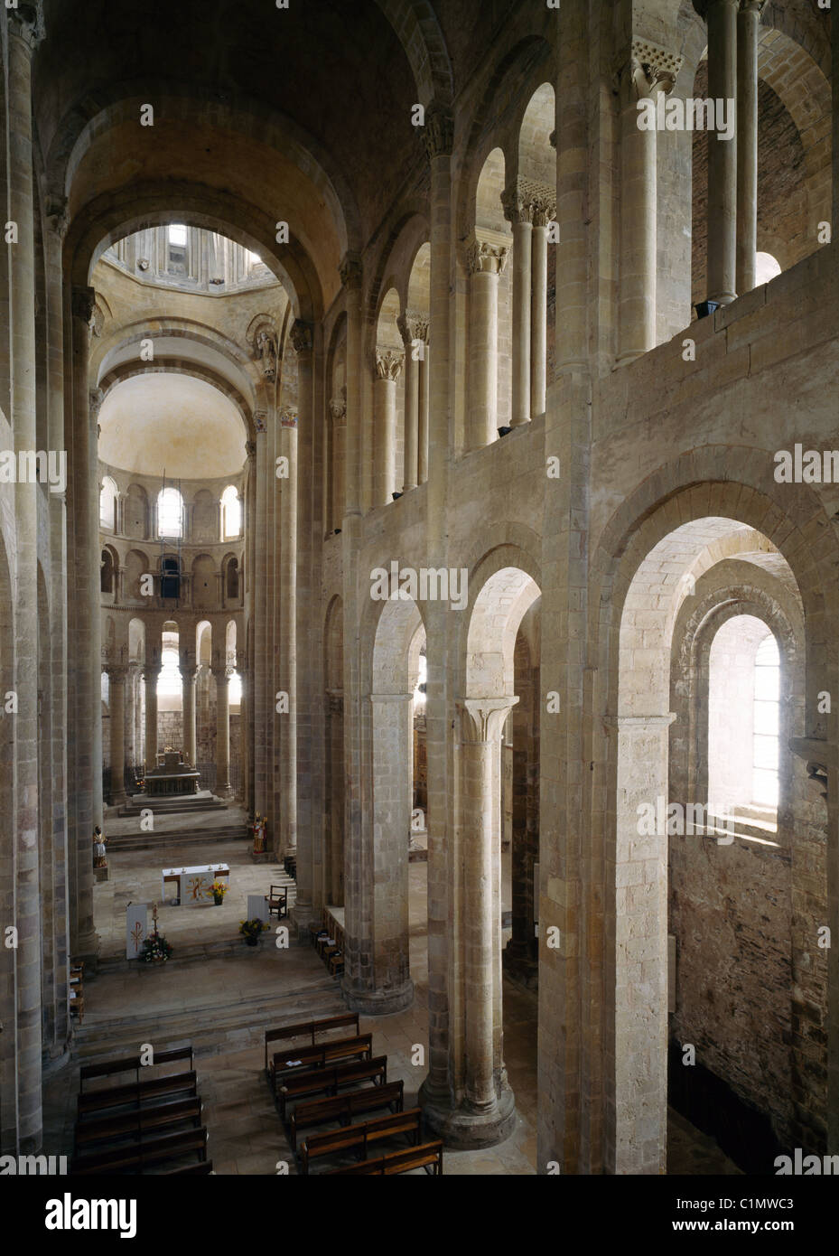 Conques, ehemalige Abteikirche Ste-Fo Foto Stock