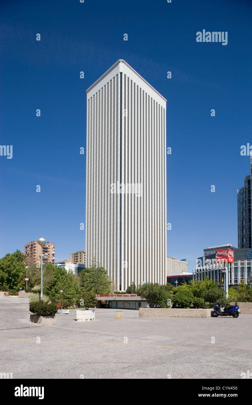 Madrid, Torre Picasso, erbaut 1975 Foto Stock