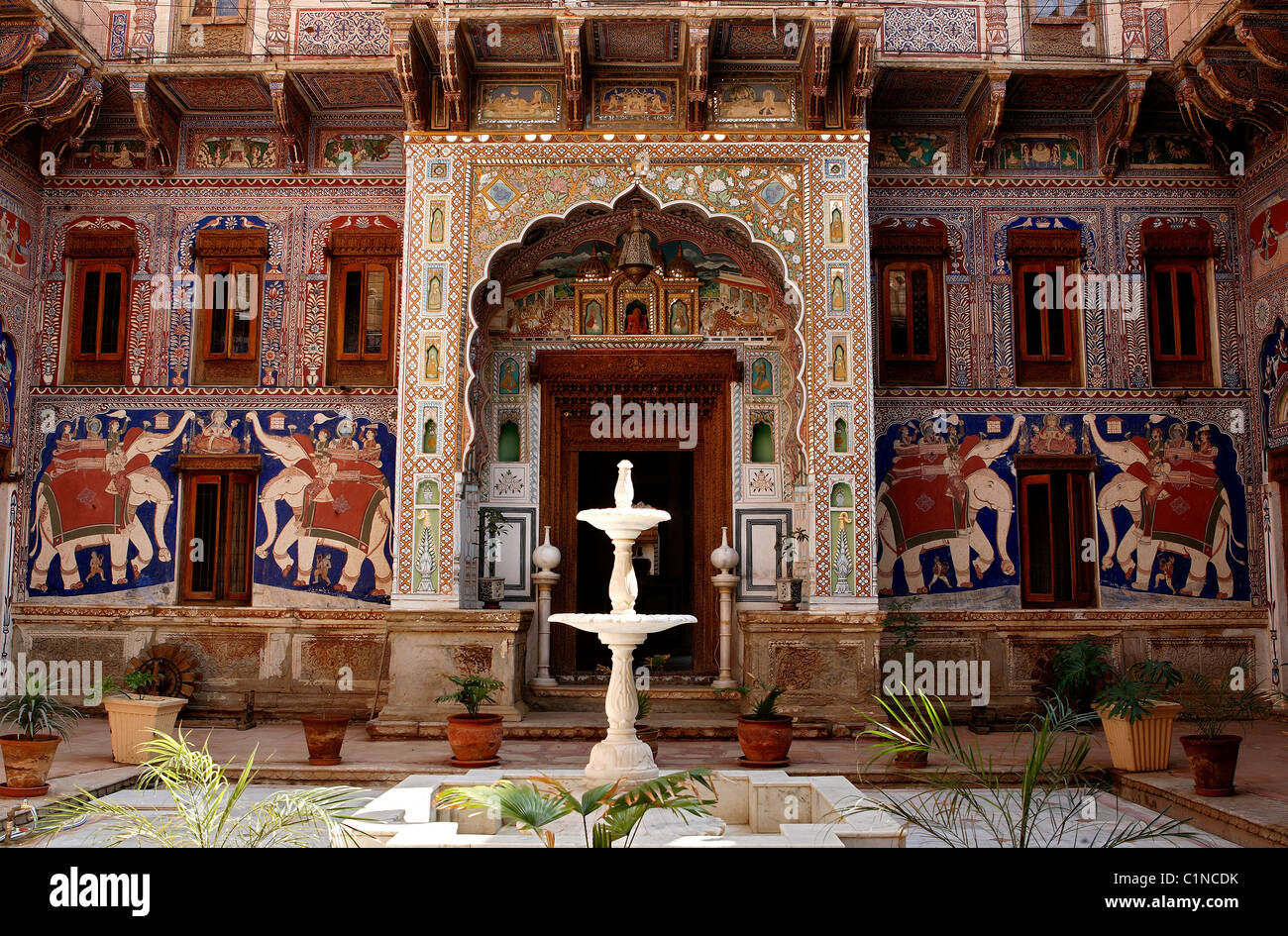 India Rajasthan, Shekhawati, Fatehpur, Haveli Foto Stock