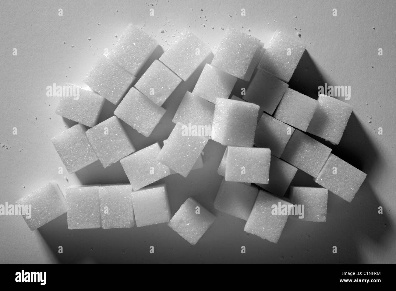 Pila di cubetti di zucchero. Foto Stock