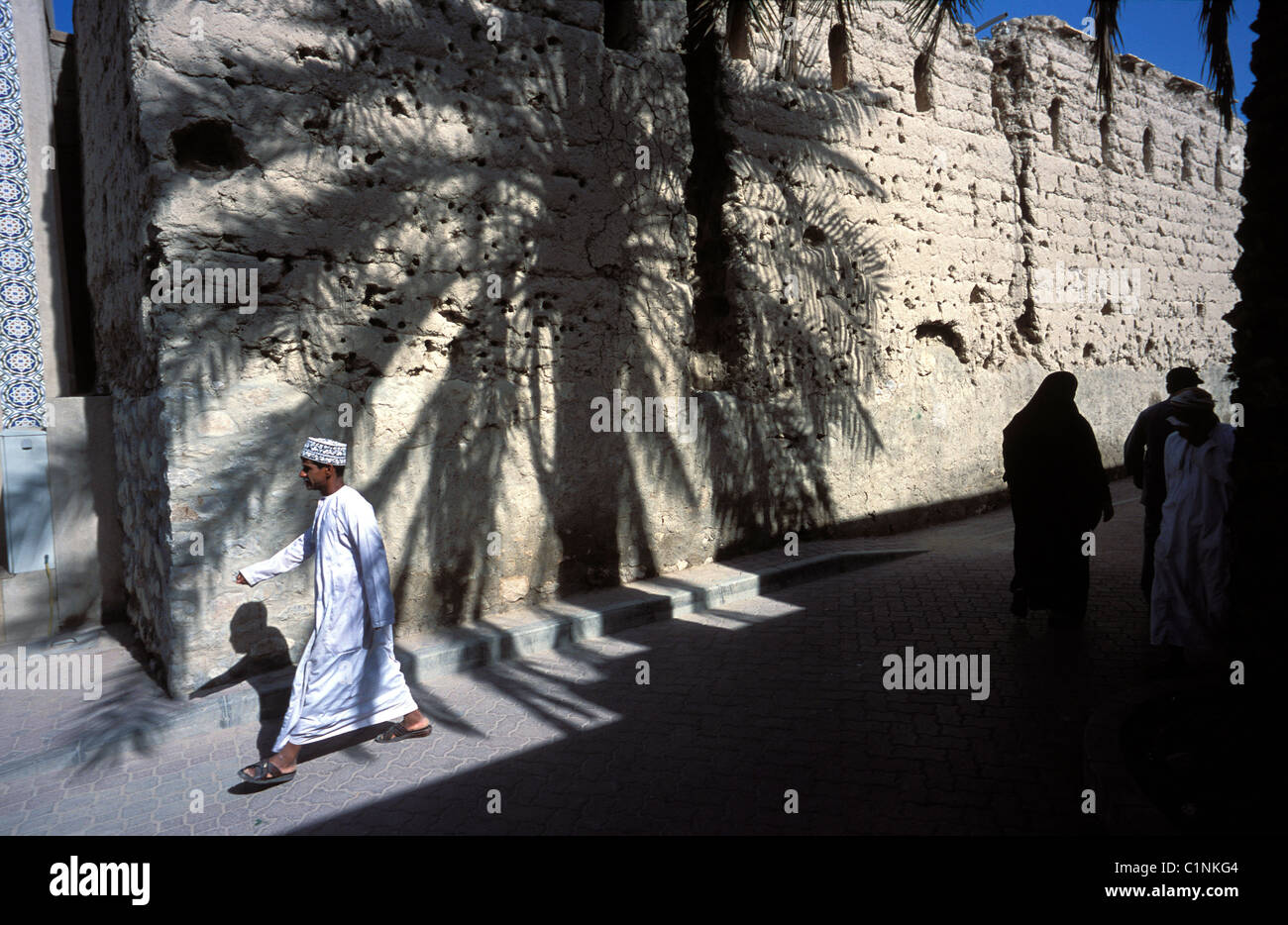 Oman, Nizwa city, souks fortificazioni Foto Stock