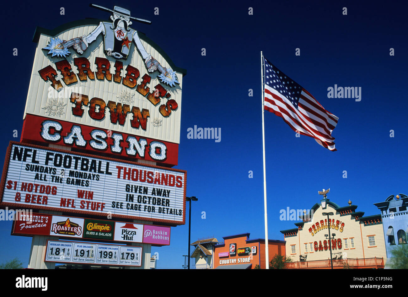 Stati Uniti, Nevada, Pahrump, casinò marchio sulla città di Pahrump Foto Stock