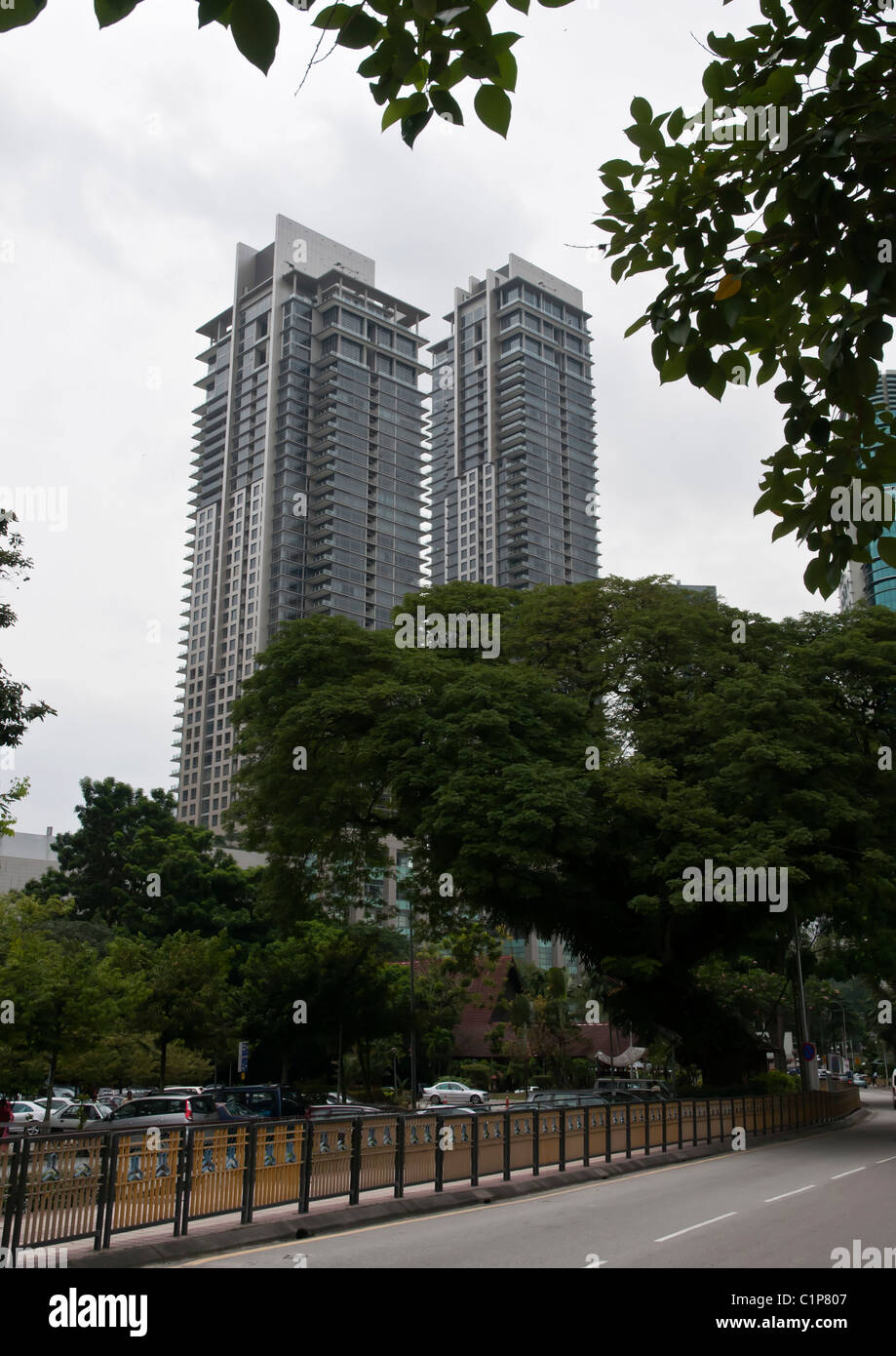 Un blocco di edifici alti in Kuala Lumpar. Foto Stock