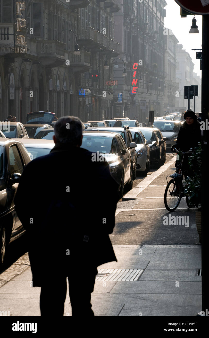 Scena di strada, Torino, Italia Foto Stock