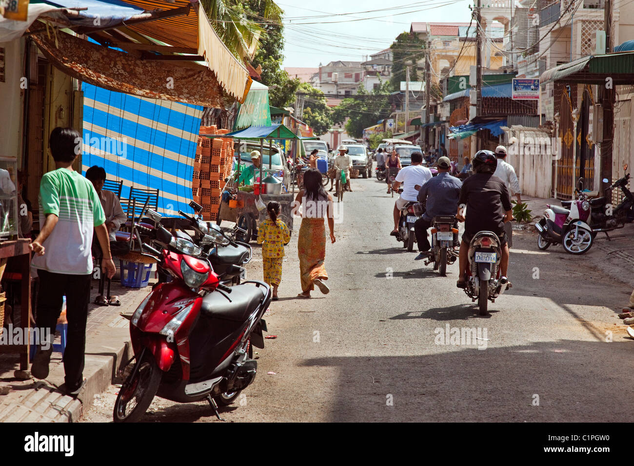 Traffico, Phnom Penh Cambogia Foto Stock