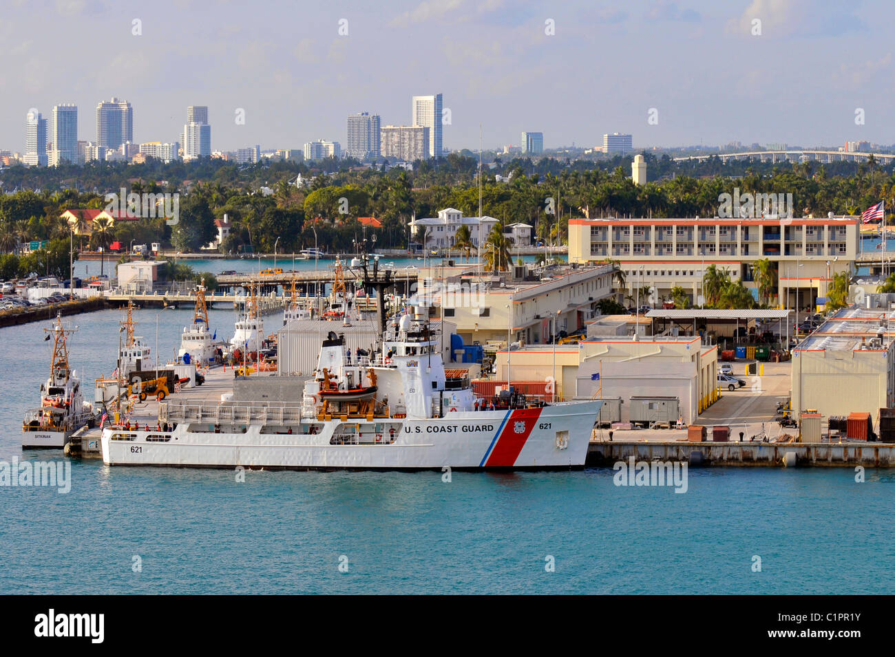 US Coast Guard barche Miami Florida Harbour Foto Stock