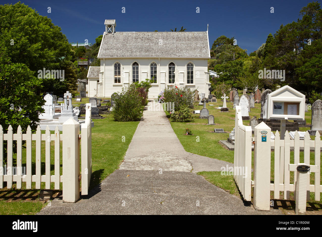 Storica Chiesa di Cristo Russell (1836), la Baia delle Isole, Northland e North Island, Nuova Zelanda Foto Stock