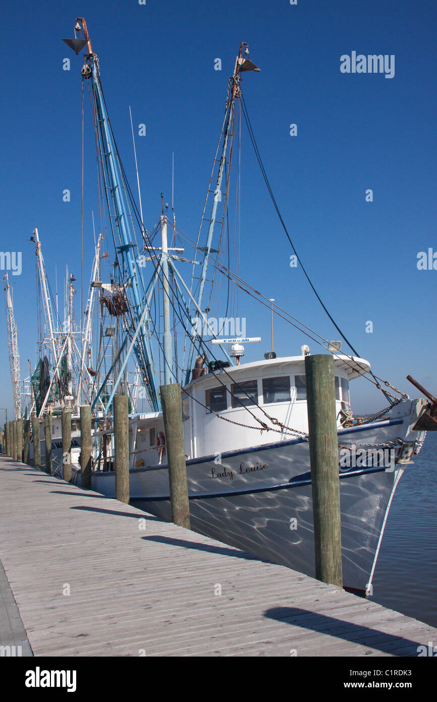 La pesca commerciale imbarcazioni al dock in Apalachicola, Florida Foto Stock