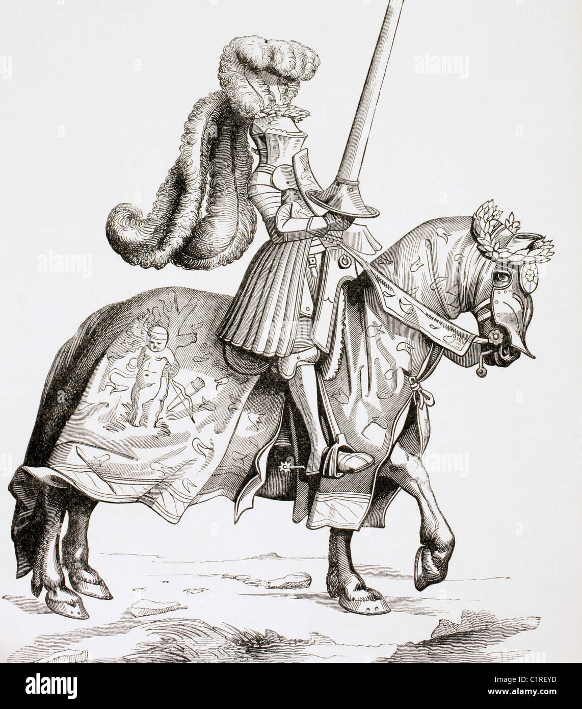 Il campione del torneo. Dopo una incisione da Burgmayer, dopo un disegno di Albrecht Dürer... Foto Stock
