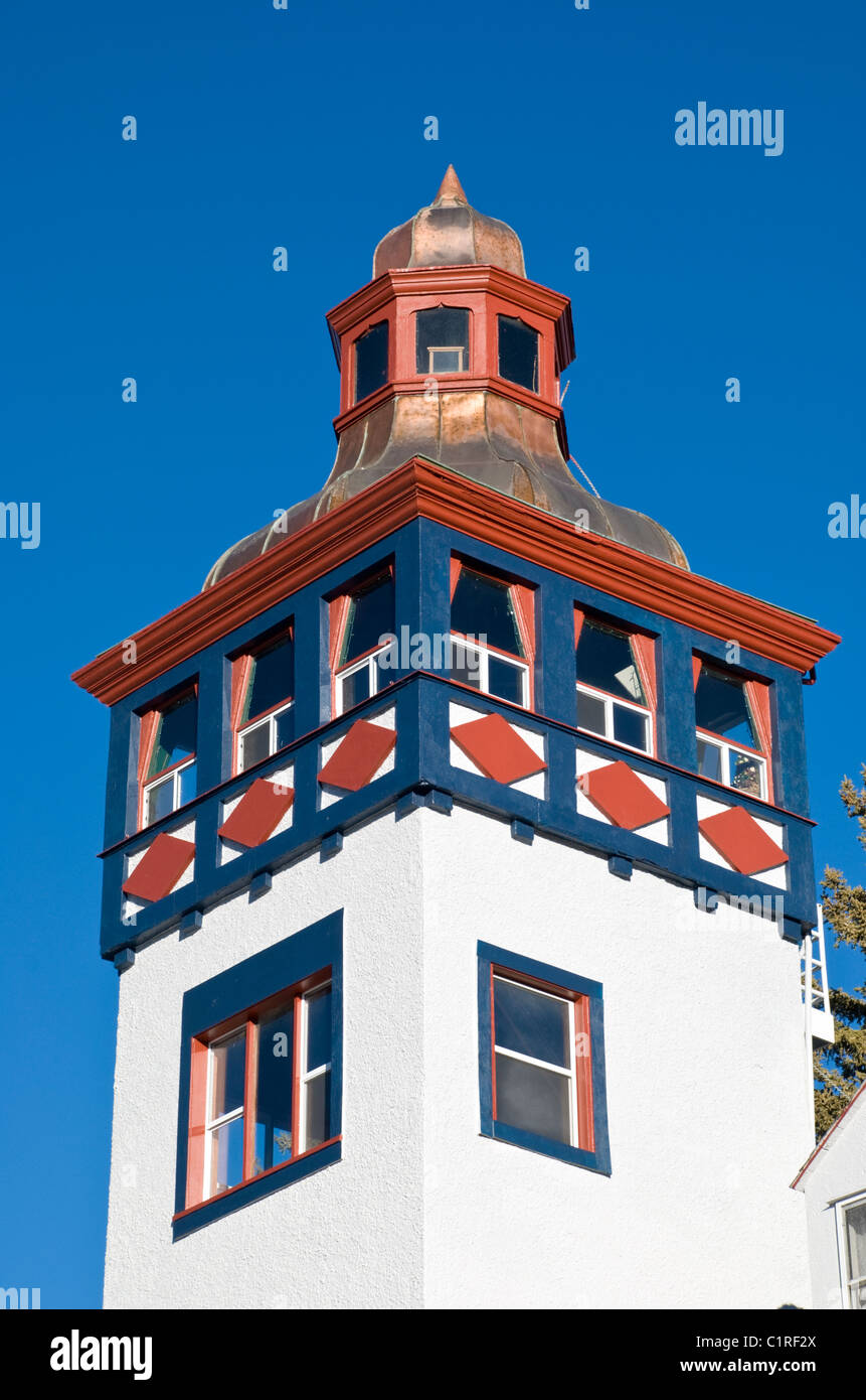 Questa torre si siede in cima "Lodge" in Cloudcroft, New Mexico; uno dei la più alta città nello stato con una elevazione di 8640 m. Foto Stock