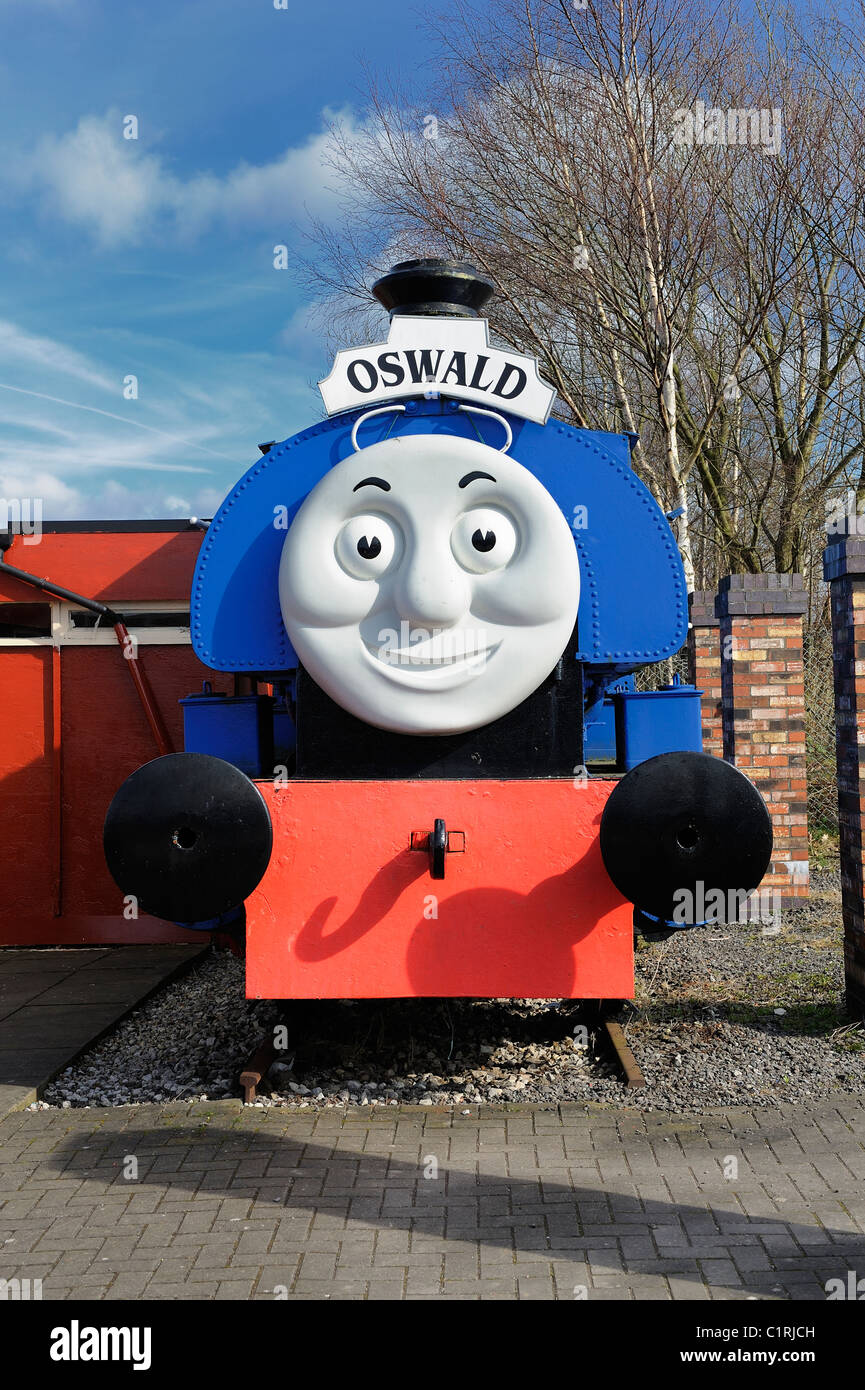 Thomas Il serbatoio aperto giorno ferrovia Midland center derbyshire England Regno Unito Foto Stock