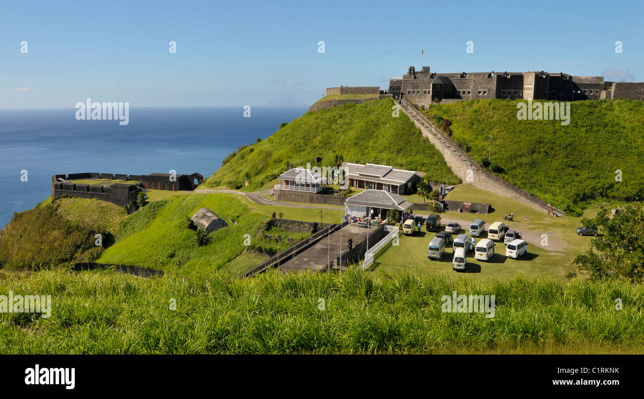 Brimstone Hll Fortezza Parco Nazionale Basseterre St Kitts dei Caraibi, Isola di crociera NCL Foto Stock