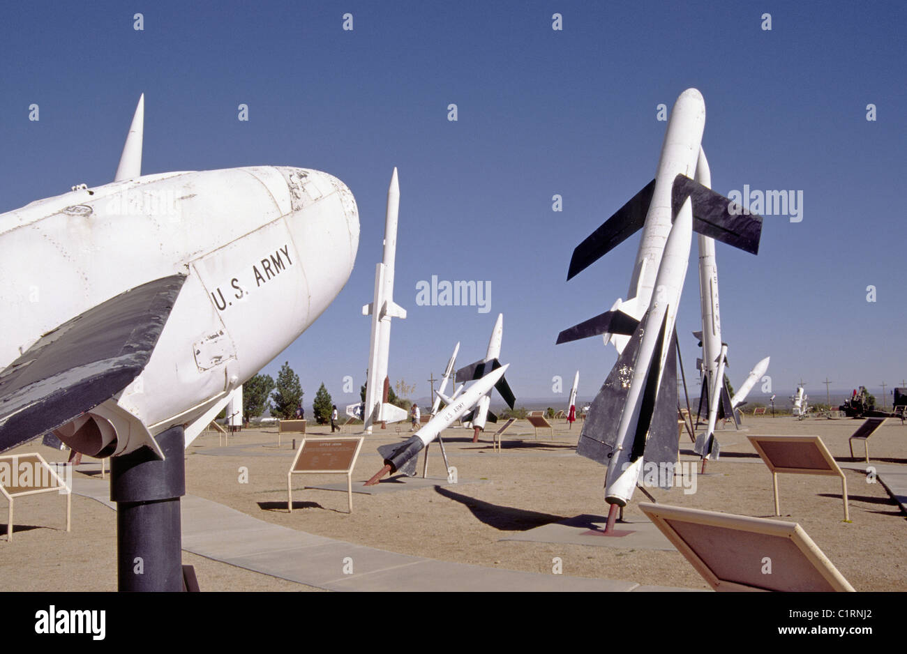 Esso setole con missili potente - il White Sands Missile Range Museum, White Sands, Nuovo Messico. Foto Stock