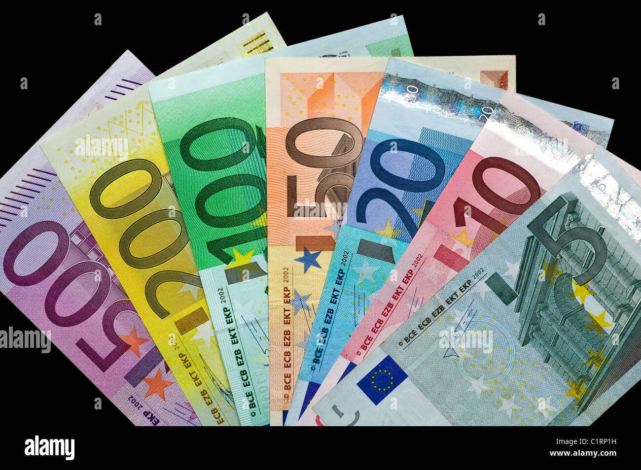 Banconote in euro Foto Stock