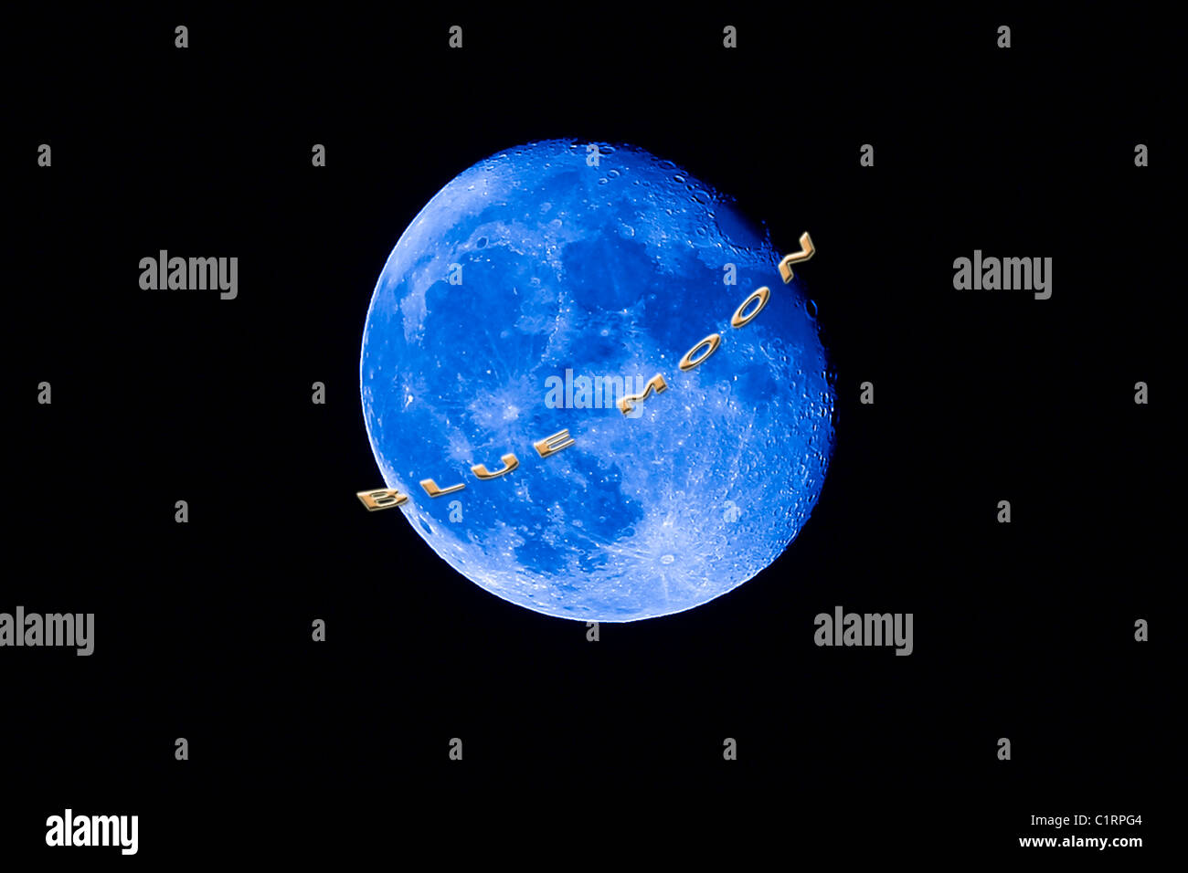 Dettagliata luna blu con un catione(Blue Moon) Foto Stock