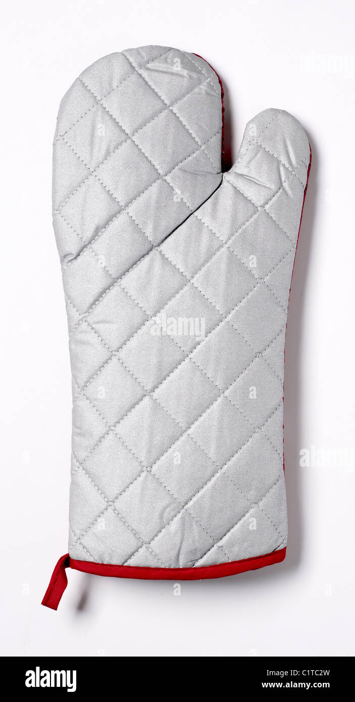 Guanto da forno grigio Foto Stock