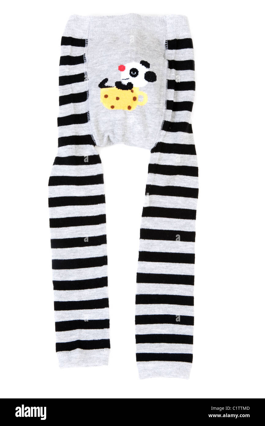 Baby collant a righe con pattern su sfondo bianco Foto Stock