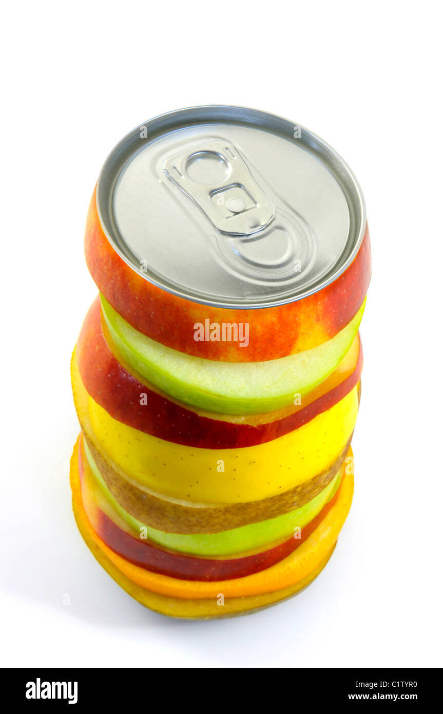 Succo di frutta isolato in bianco Foto Stock