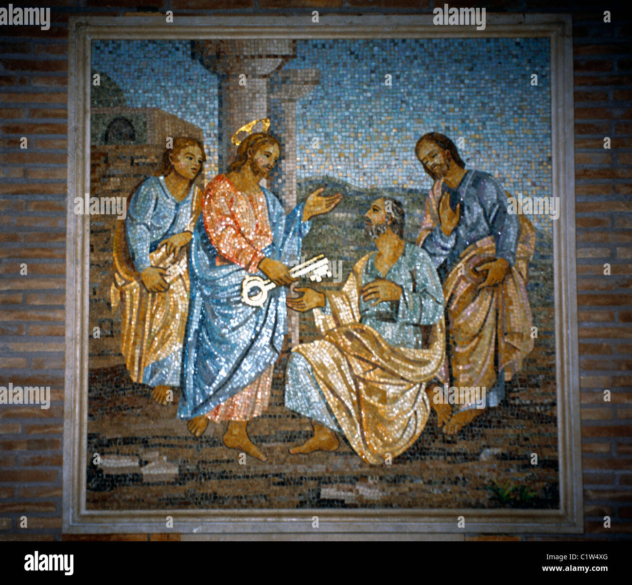 Vaticano Roma Italia Basilica di San Pietro a Gesù consegna le chiavi a San Pietro Foto Stock