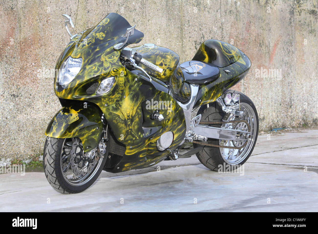 Hayabusa custom motocicletta verniciata Foto Stock
