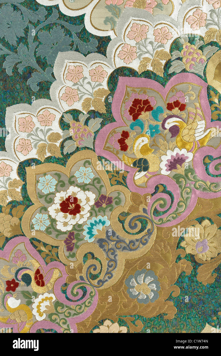 Dettaglio del giapponese la stampa tessile Foto Stock
