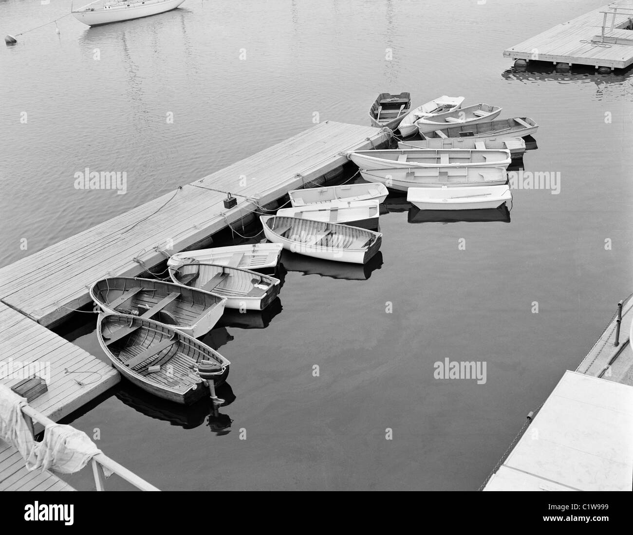 Stati Uniti d'America, Connecticut, Fairfield, imbarcazioni al dock Foto Stock