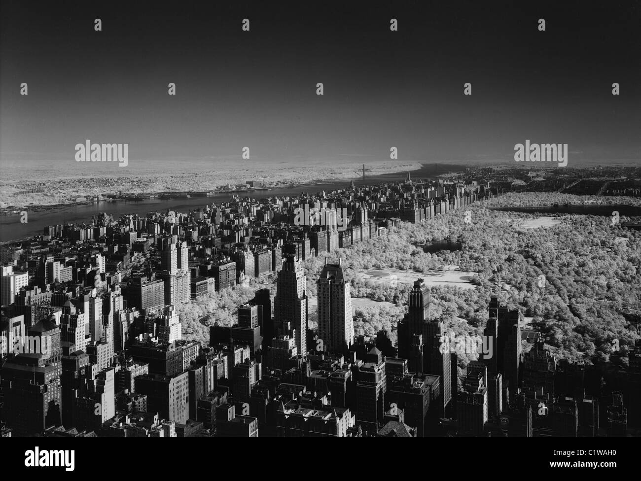 Stati Uniti d'America, nello Stato di New York, New York City, vista di Manhattan e Central Park, dal Rockefeller Center Foto Stock