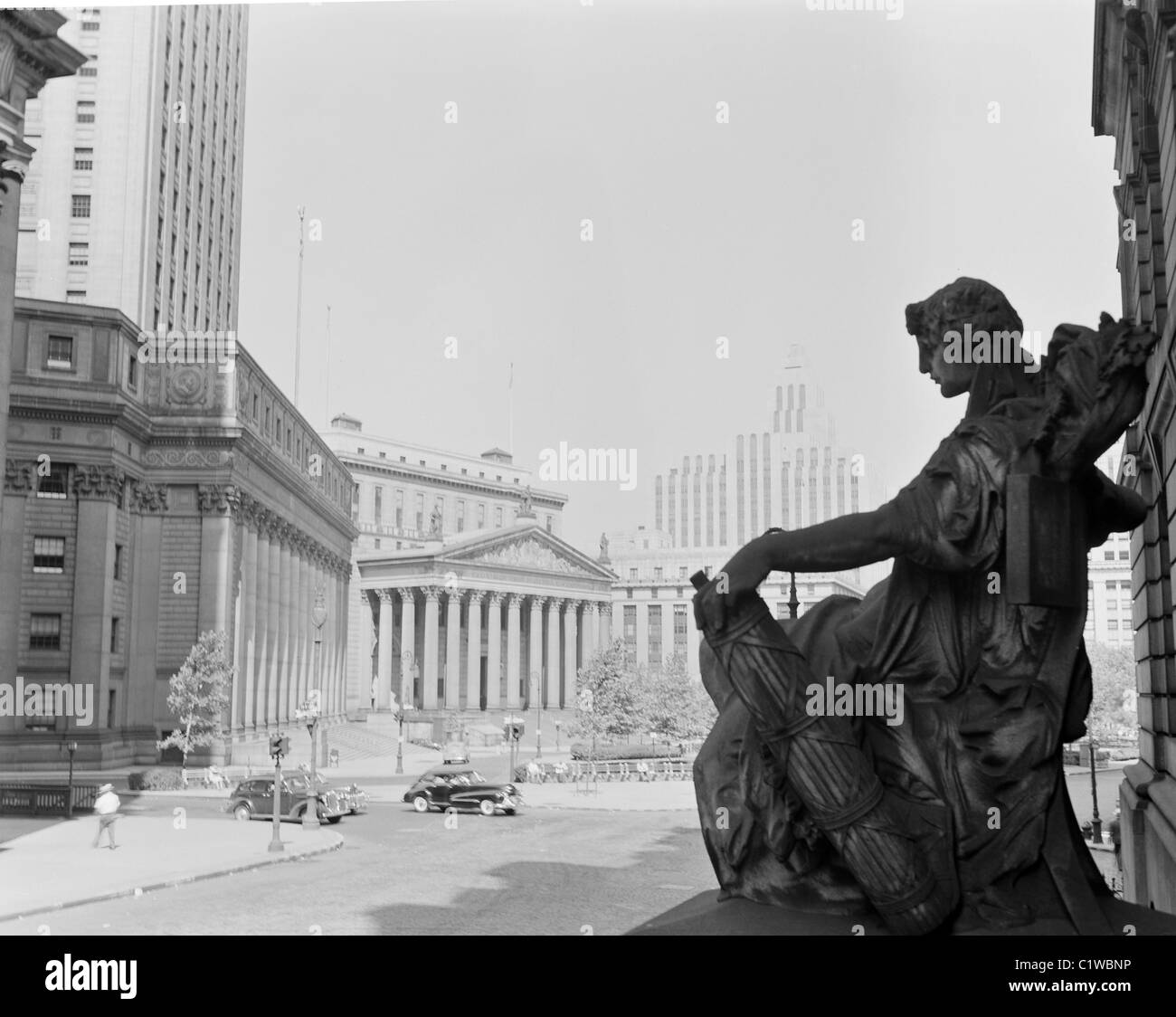 Stati Uniti d'America, nuovo Stato Yorks, New York City, Foley Sqaure durante la giornata di sole Foto Stock