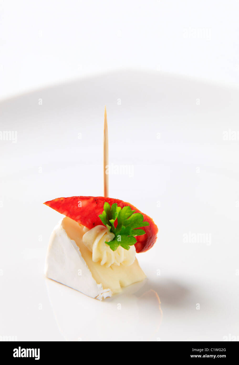 Formaggio antipasti su un bastone - primo piano Foto Stock