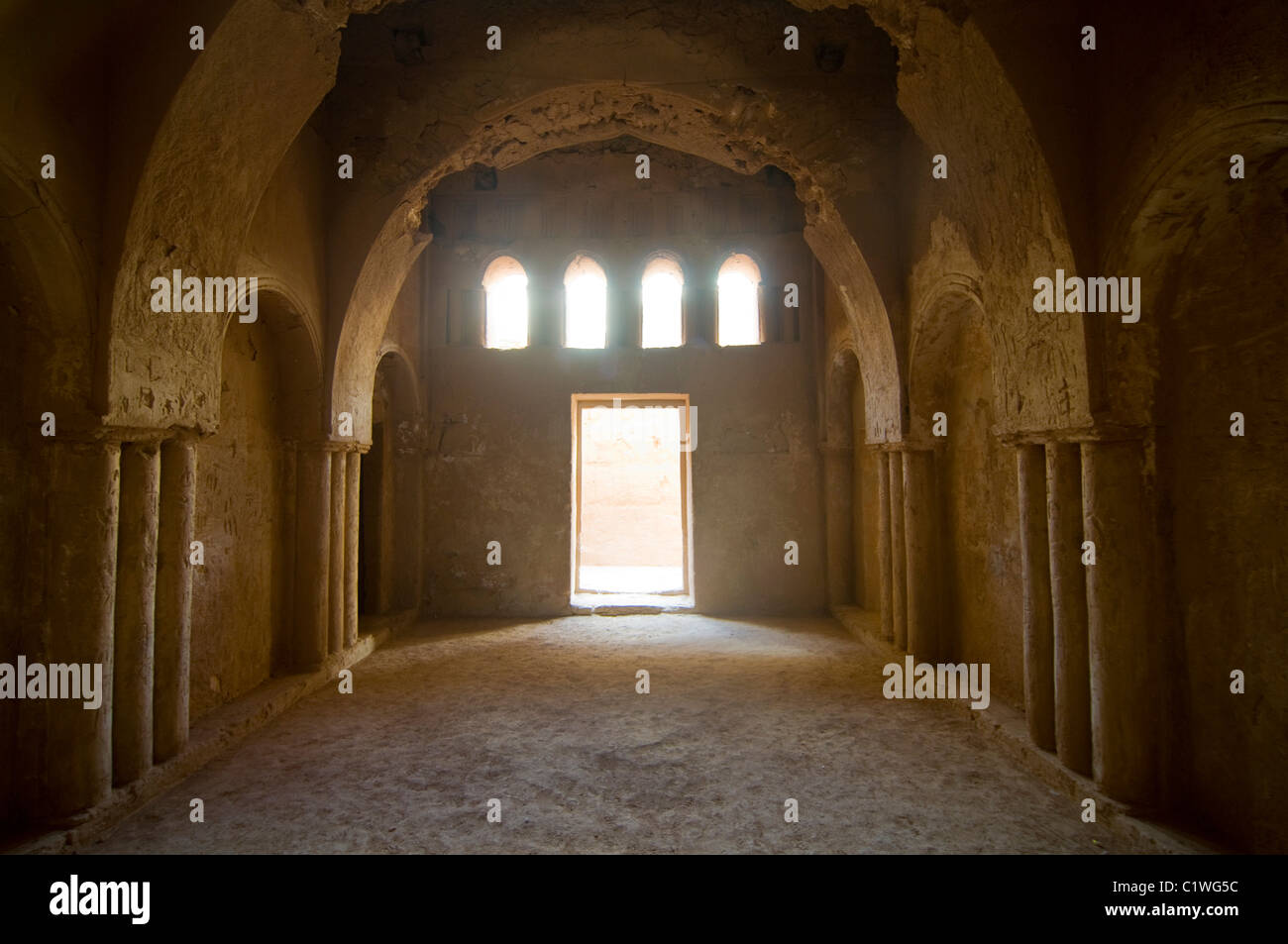 Giordania, Qasr Kharana fortezza, interno Foto Stock