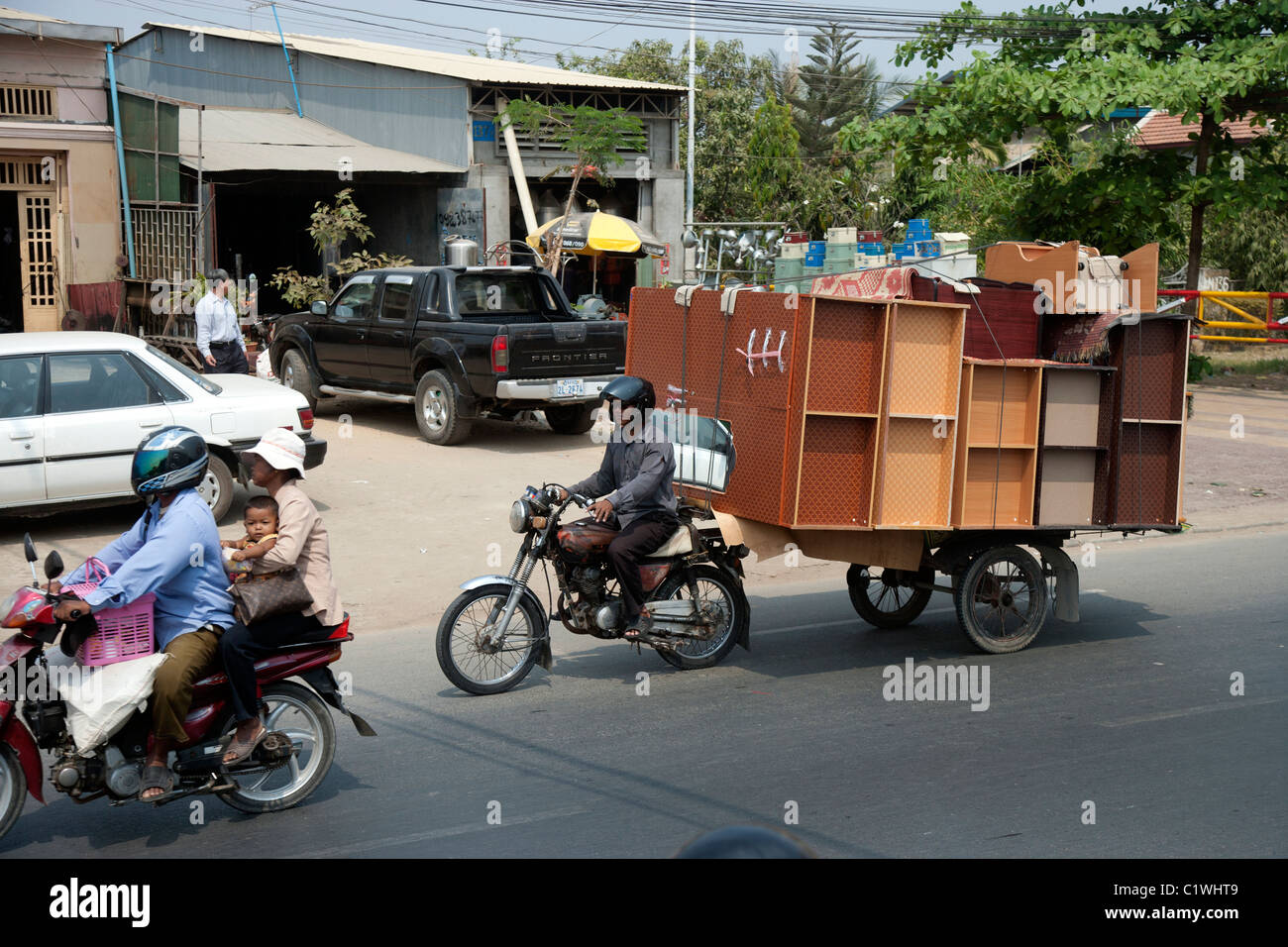 Movimento improvvisato Van in Cambogia Foto Stock