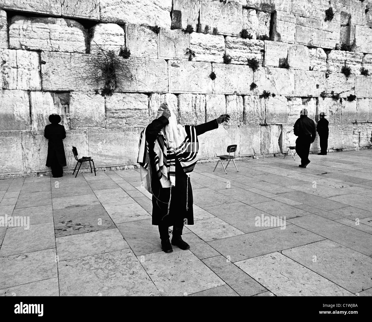 Rabbino ebreo della parete occidentale, la Città Vecchia di Gerusalemme, Israele Foto Stock