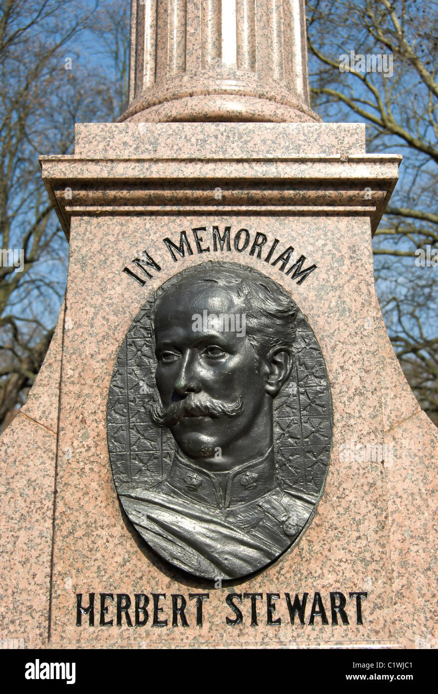 Memoriale al XIX secolo soldato britannico herbert stewart in hans Place, Londra, Inghilterra Foto Stock