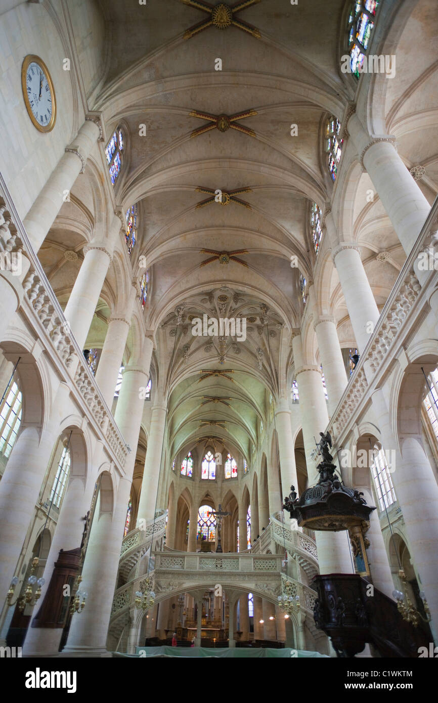 Francia,Parigi,interno del Eglise Saint Etienne du Mont Foto Stock
