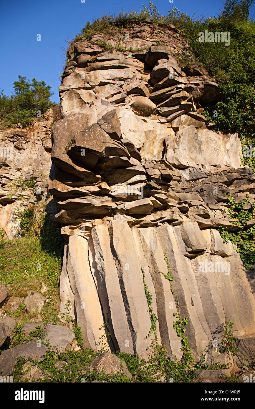 Basalto colonnare Sant Joan les Fonts Garrotxa Catalunya Spagna Foto Stock