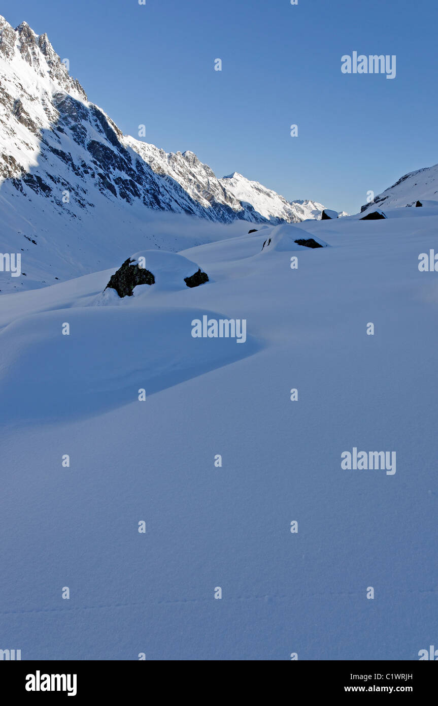 Sci alpinismo in Silvretta regione dell'Austria Foto Stock