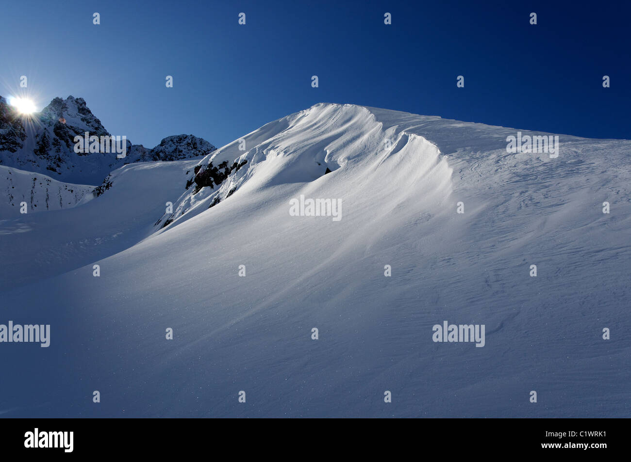 Sci alpinismo in Silvretta regione dell'Austria Foto Stock