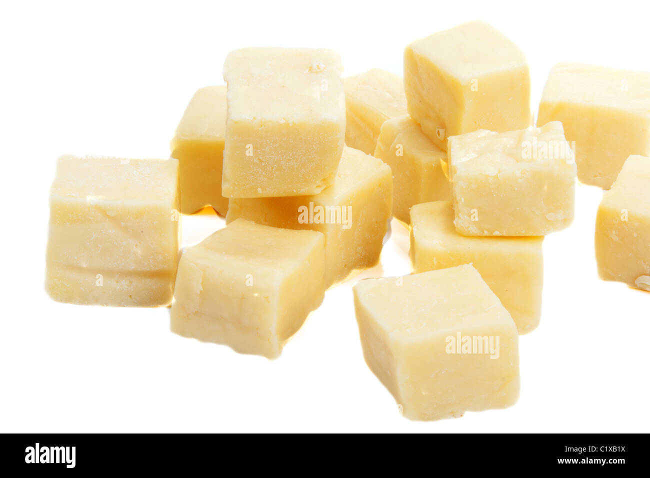 Piazza italiana formaggio isolato su sfondo bianco Foto Stock