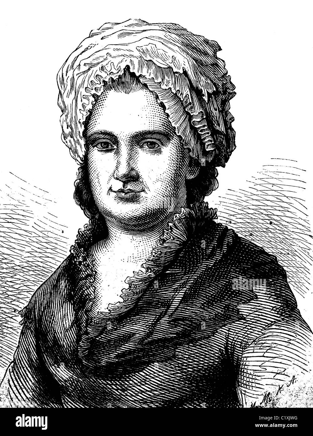 Goethe, madre Catharina Elisabeth Goethe, 1731 - 1808, storico illustrazione, 1877 Foto Stock